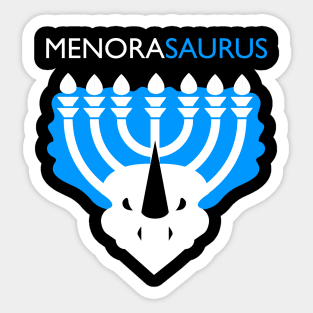 Menorasaurus Funny Hanukkah Joke Sticker